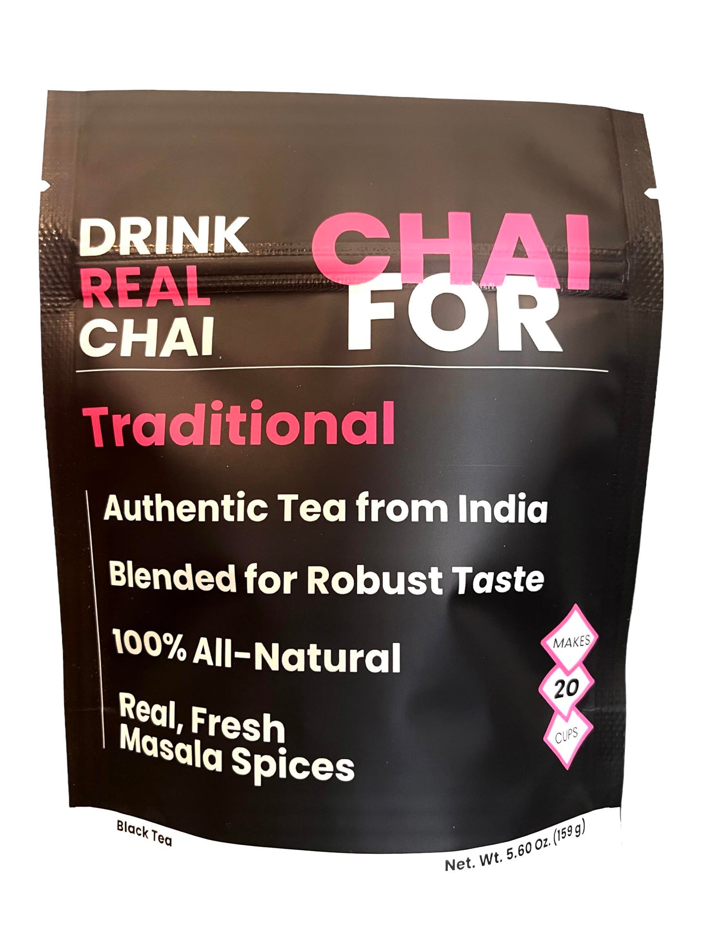 Traditional Chai Packaging showing special features of the chai.